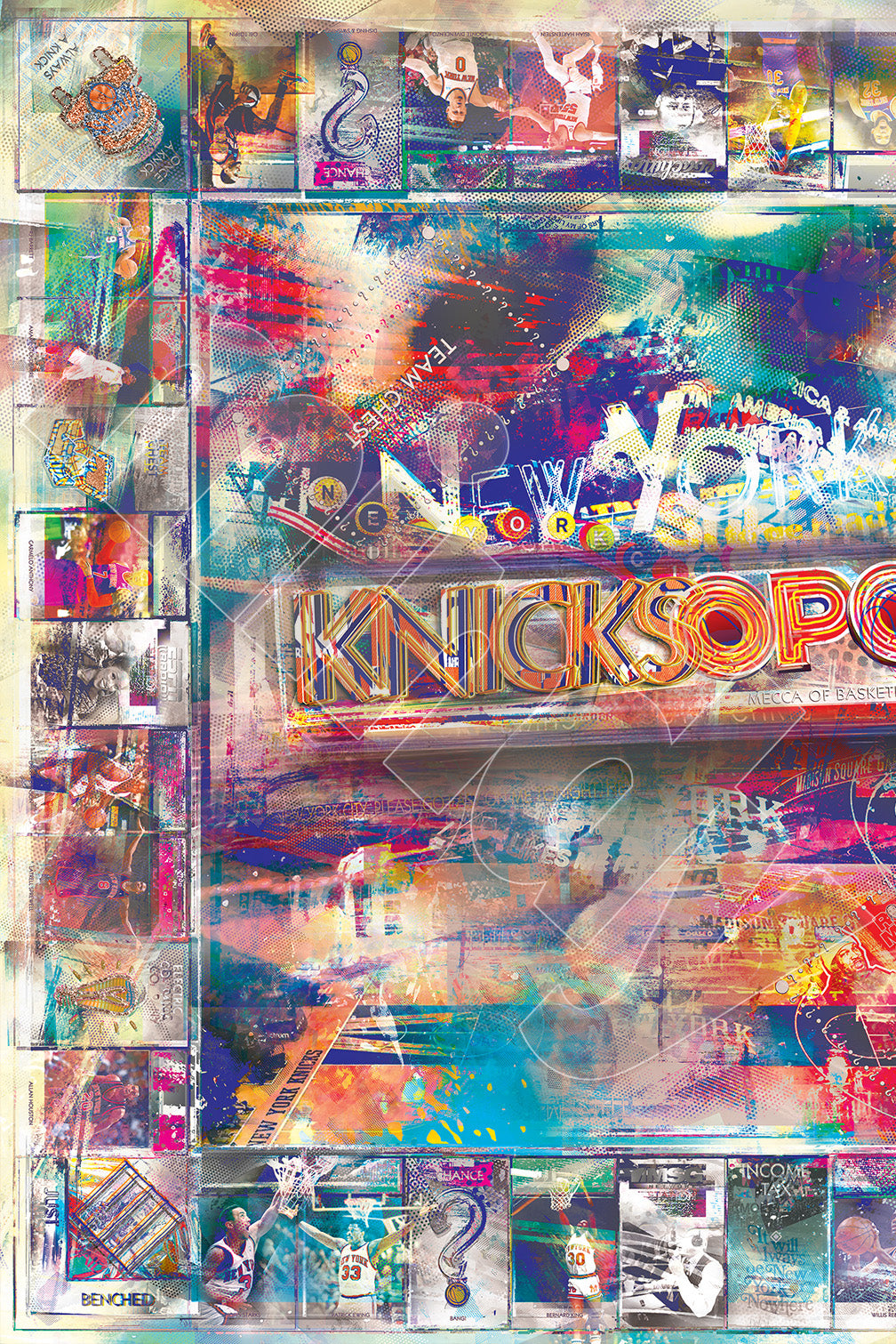 Unique Knicks collector wall art – custom game board metal artwork