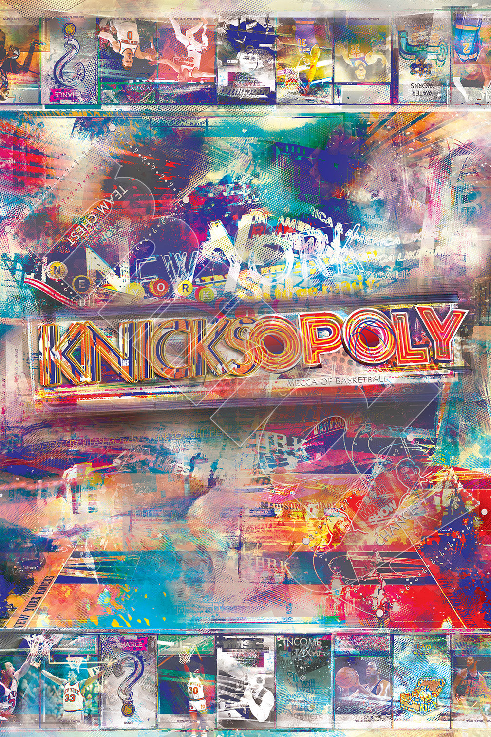 Unique Knicks collector wall art – custom game board metal artwork