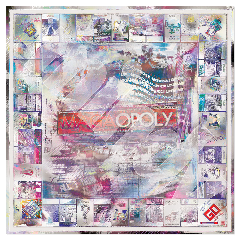 Custom MAGA Monopoly board printed on metal – political wall art for conservatives
