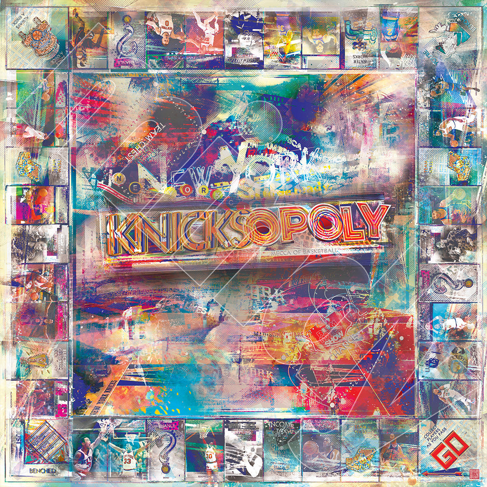 Knicks-themed Monopoly board metal print – perfect gift for basketball fans