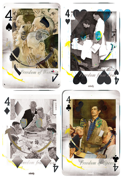 four of smiles [metal art print]