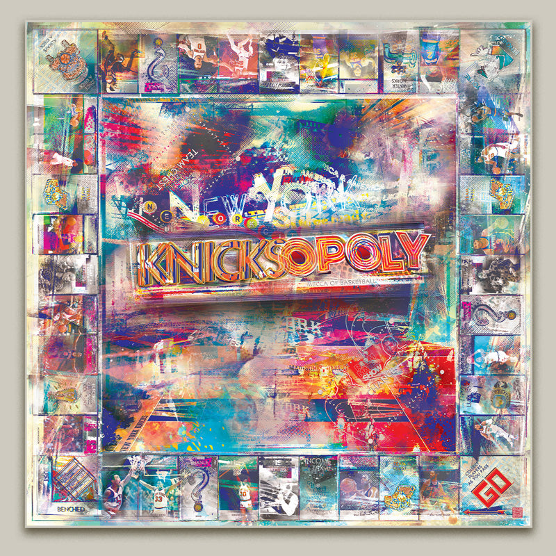 Custom New York Knicks Monopoly board printed on metal – fan art wall decor