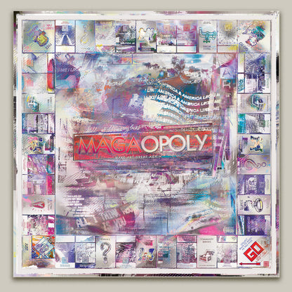 Custom MAGA Monopoly board printed on metal – political wall art for conservatives