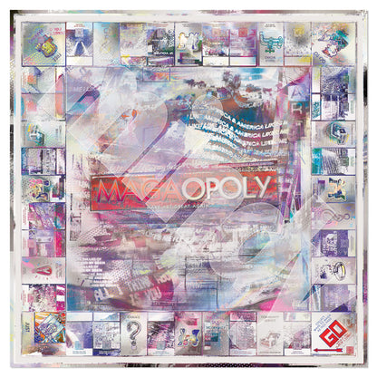 Custom MAGA Monopoly board printed on metal – political wall art for conservatives