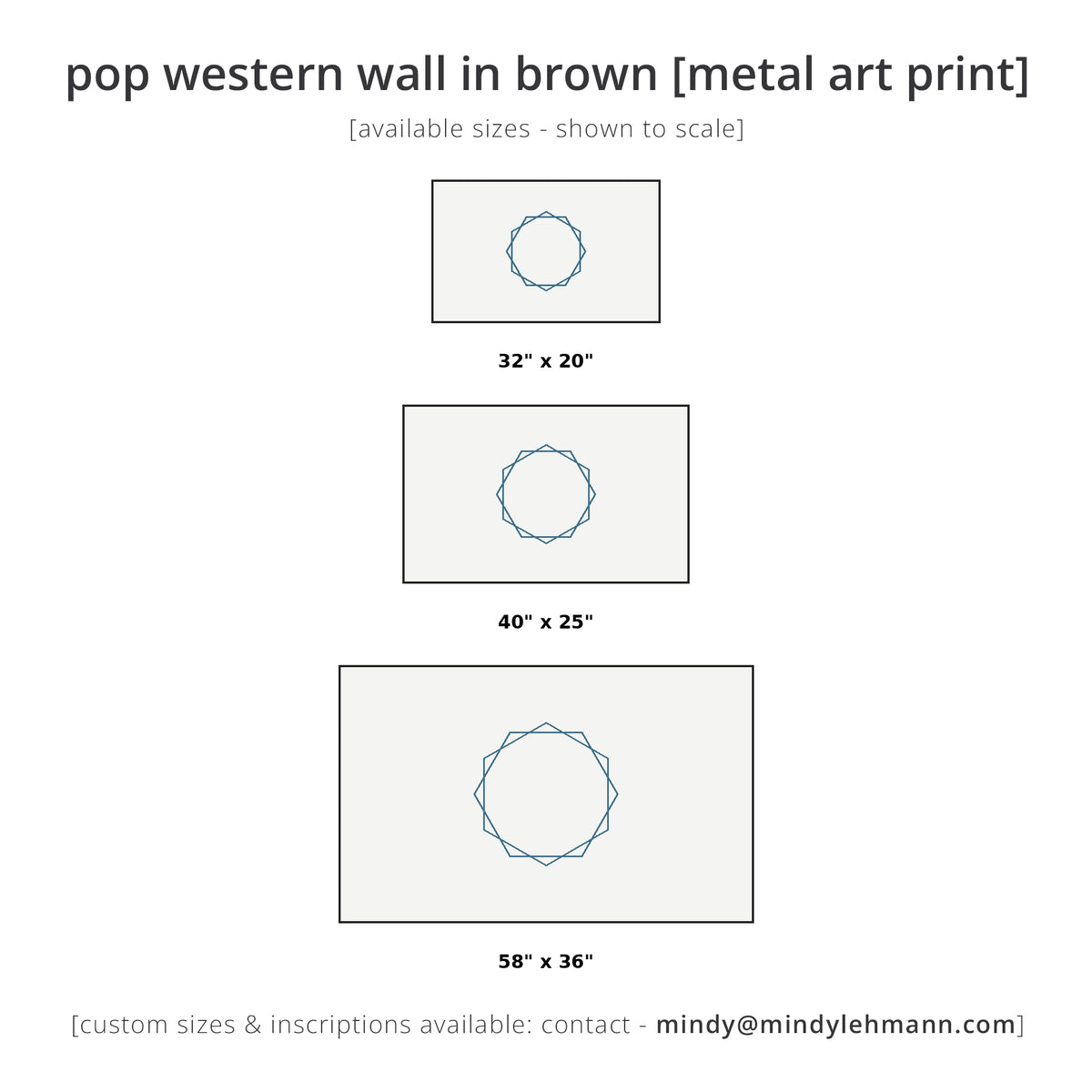 pop western wall (in brown) [metal wall art]