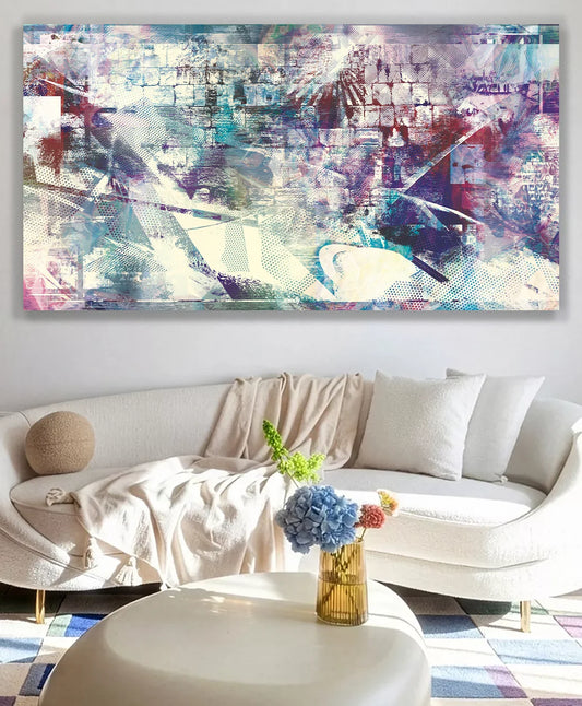 pop western wall in blue [metal art print]