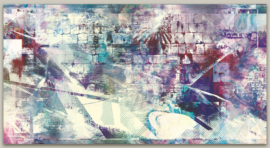 pop western wall in blue [metal art print]