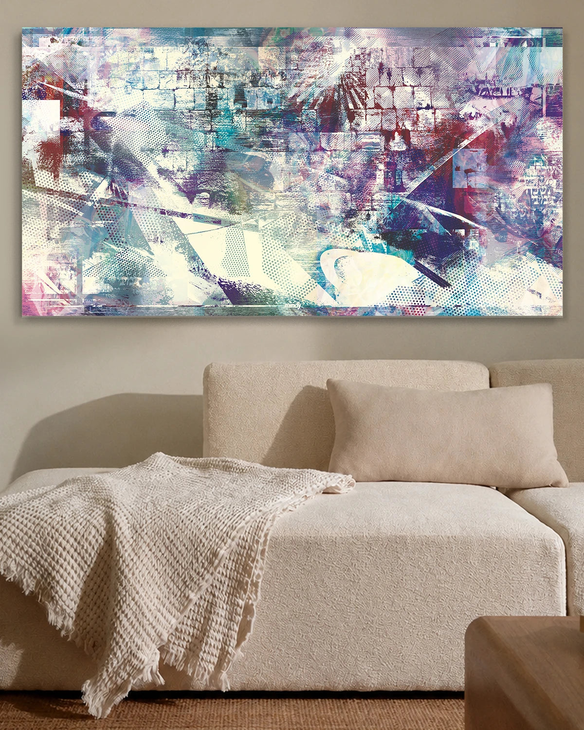 pop western wall in blue [metal art print]