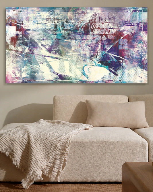 pop western wall in blue [metal art print]