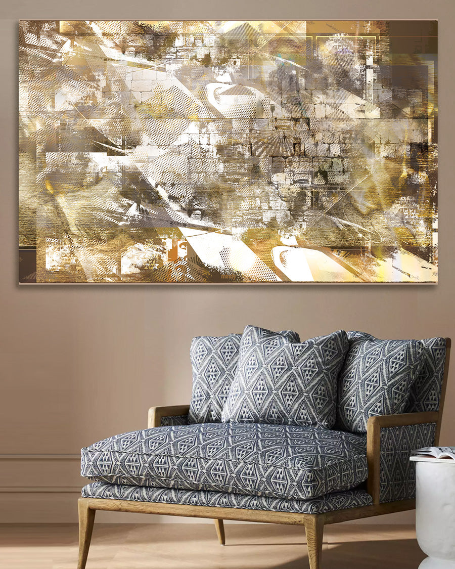 pop western wall in brown [metal art print]