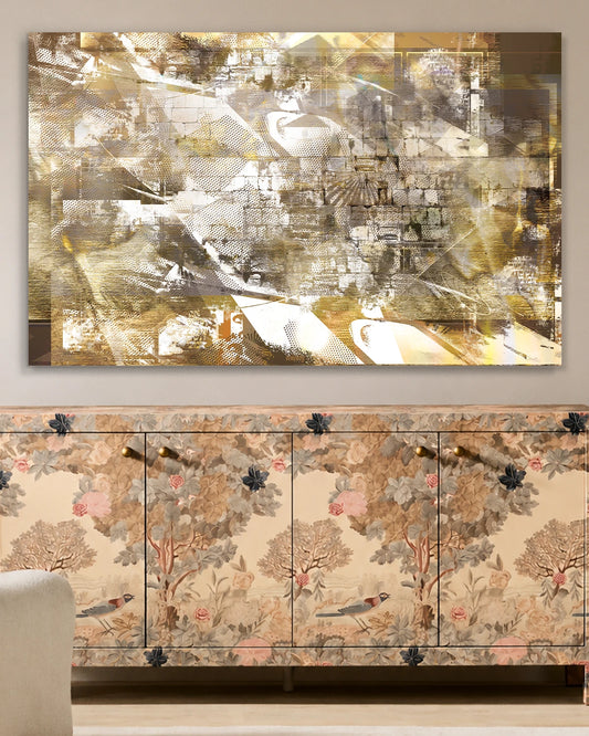 pop western wall in brown [metal art print]